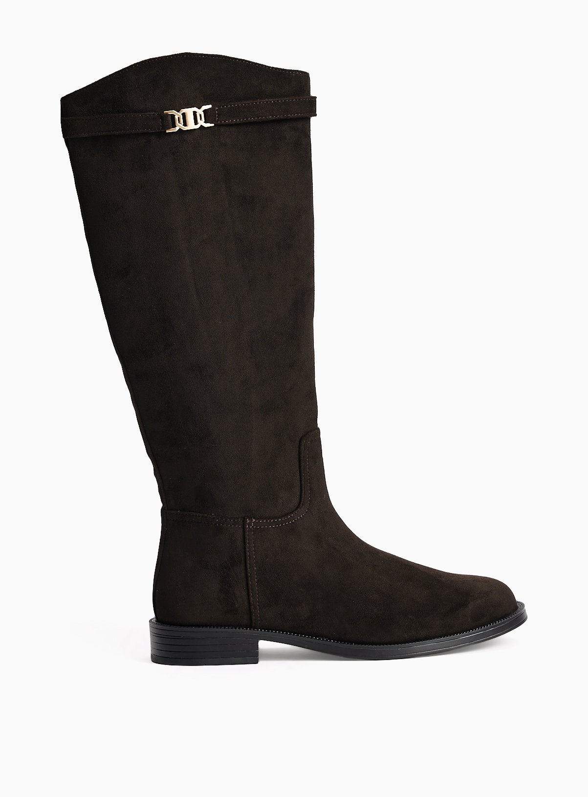 Black Faux Suede Long Equestrian Rider Boots 4 - Image 2 thumbnail
